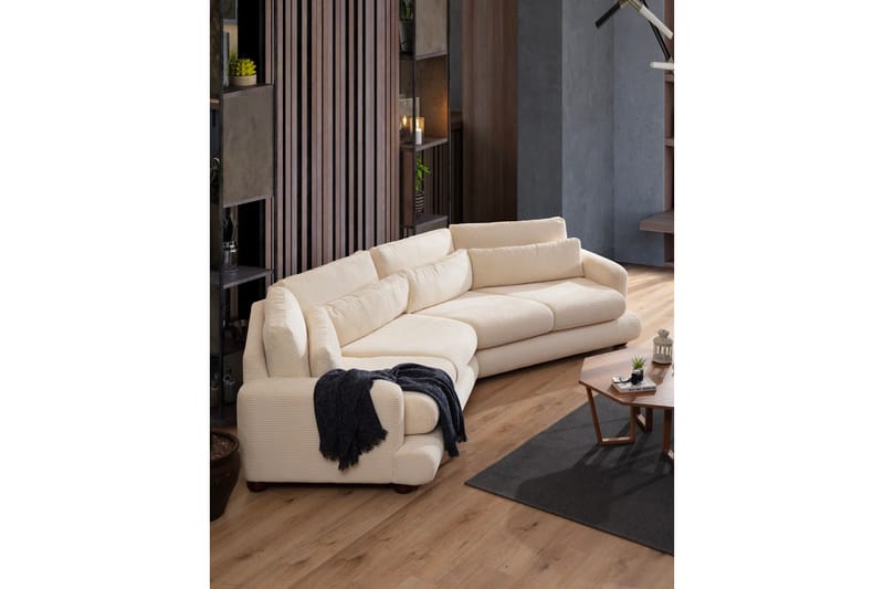 Relento Svängd Soffa 4-sits - Beige - Möbler - Soffa - 4 sits soffa