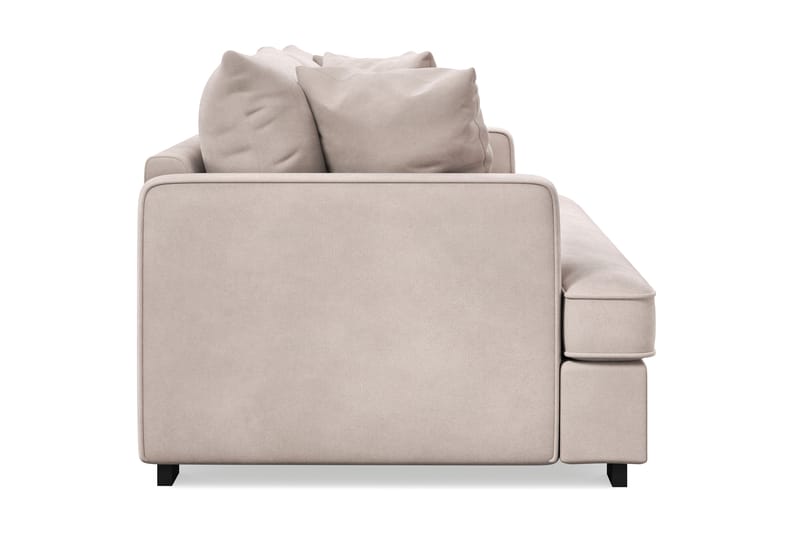 Rossita 3-sits Djup Sammetsoffa med hel dyna - Beige - Möbler - Soffa - Sammetssoffa