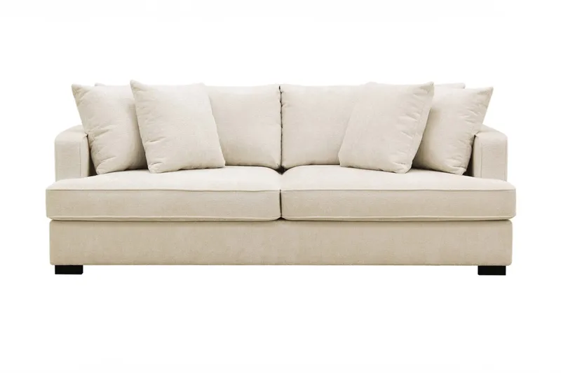 Rossita 3-sits Djup Soffa i Chenille - Trenza 06, Beige Chenille - Möbler - Soffa - 3 sits soffa