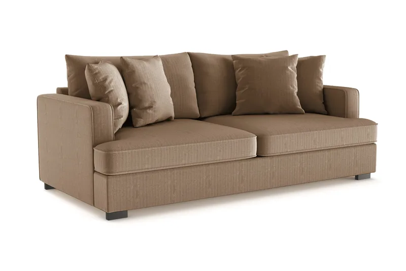 Rossita 3-sits Djup Soffa i Manchester - Brun - Möbler - Soffa - 3 sits soffa