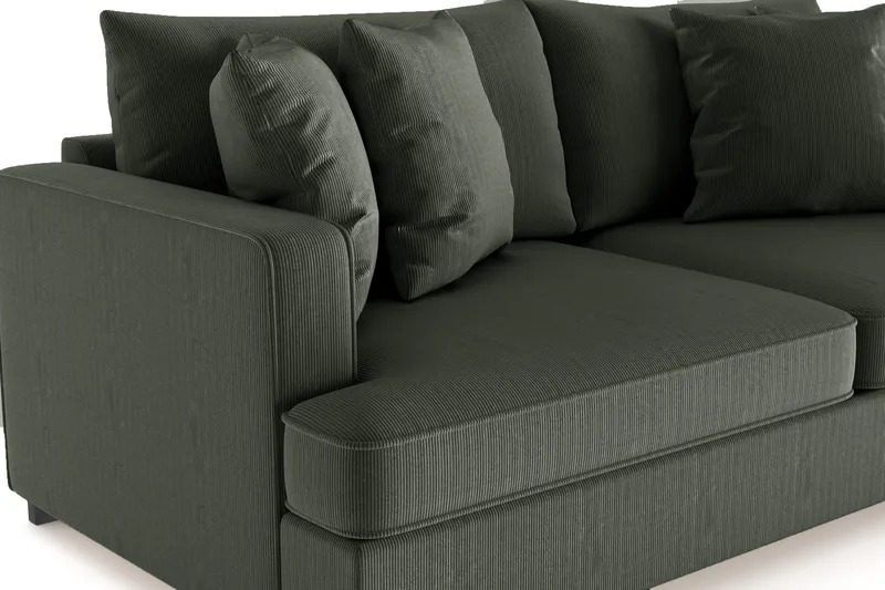 Rossita 3-sits Djup Soffa i Manchester - Mörkgrön - Möbler - Soffa - 3 sits soffa