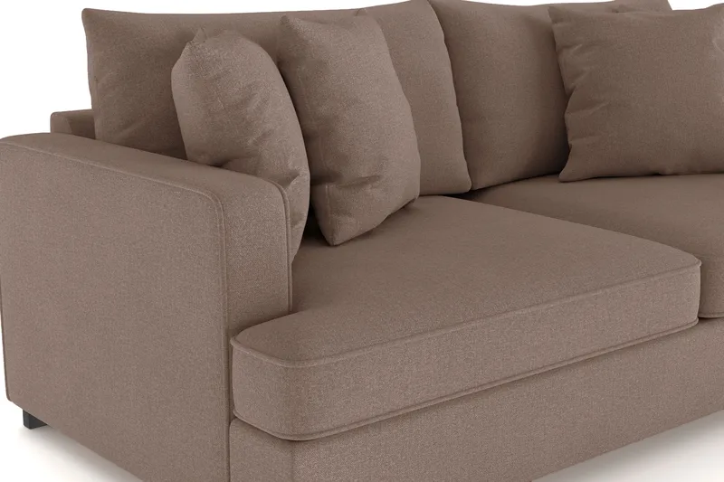 Rossita 3-sits Djup Soffa i Tyg - Brun - Möbler - Soffa - 3 sits soffa