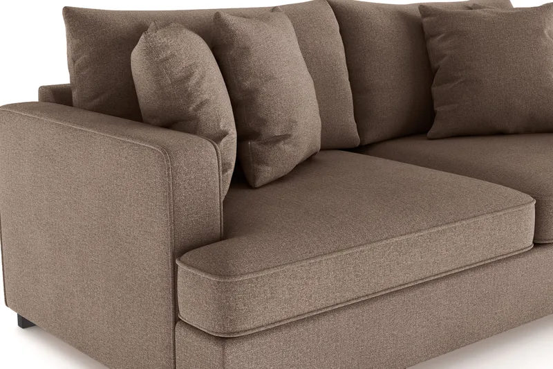 Rossita 3-sits Djup Soffa i Tyg - Brun - Möbler - Soffa - 3 sits soffa