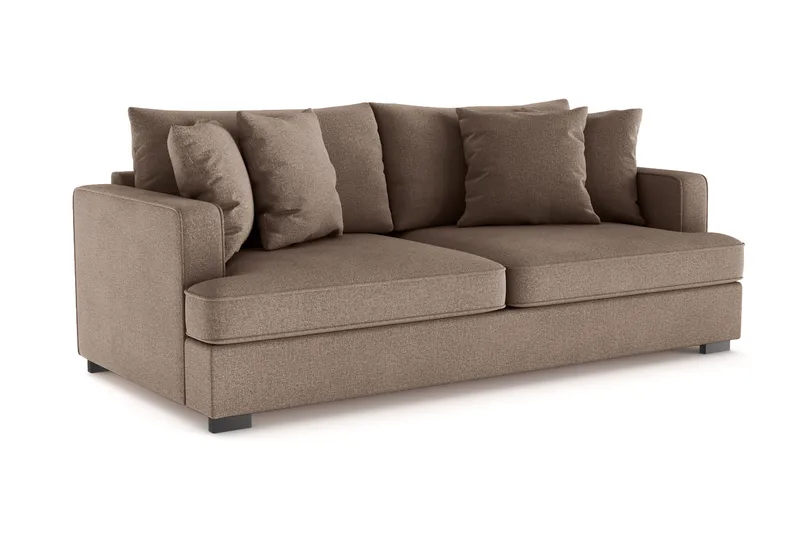 Rossita 3-sits Djup Soffa i Tyg - Brun - Möbler - Soffa - 3 sits soffa