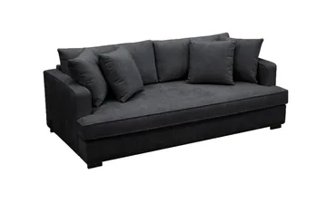 Rossita 3-sits Djup Soffa med hel dyna i Chenille - Trenza 01, Svart Chenille - Möbler - Soffa - 3 sits soffa
