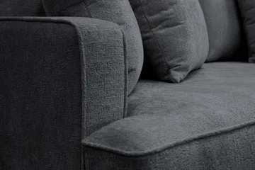Rossita 3-sits Djup Soffa med hel dyna i Chenille - Trenza 01, Svart Chenille - Möbler - Soffa - 3 sits soffa