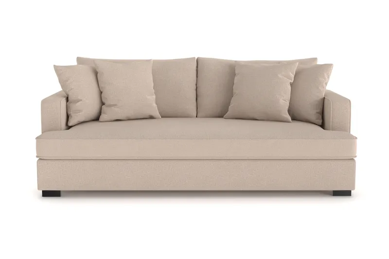 Rossita 3-sits Djup Soffa med hel dyna i Tyg - Beige - Möbler - Soffa - 3 sits soffa