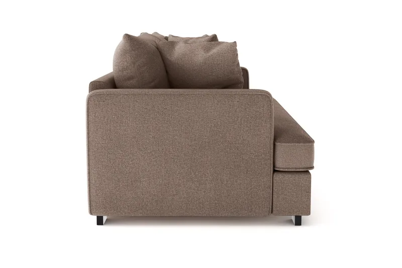 Rossita 3-sits Djup Soffa med hel dyna i Tyg - Brun - Möbler - Soffa - 3 sits soffa