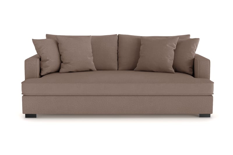 Rossita 3-sits Djup Soffa med hel dyna i Tyg - Brun - Möbler - Soffa - 3 sits soffa