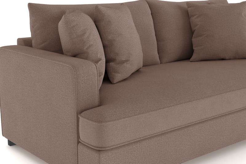 Rossita 3-sits Djup Soffa med hel dyna i Tyg - Brun - Möbler - Soffa - 3 sits soffa