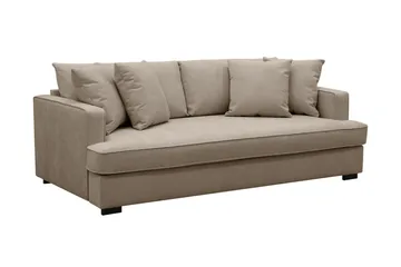 Rossita 3-sits Djup Tygsoffa med hel dyna - Brun - Möbler - Soffa - 3 sits soffa