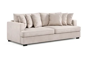 Rossita 4-sits Djup Sammetsoffa - Beige - Möbler - Soffa - Sammetssoffa
