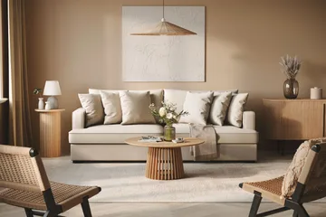 Rossita 4-sits Djup Soffa i Bouclé - Beige - Möbler - Soffa - 4 sits soffa