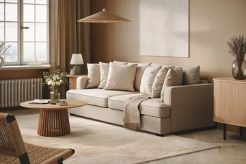 Rossita 4-sits Djup Soffa i Bouclé - Beige - Möbler - Soffa - 4 sits soffa