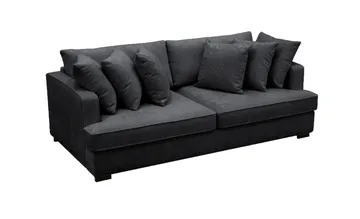 Rossita 4-sits Djup Soffa i Chenille - Trenza 01, Svart Chenille - Möbler - Soffa - 4 sits soffa