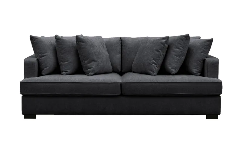 Rossita 4-sits Djup Soffa i Chenille - Trenza 01, Svart Chenille - Möbler - Soffa - 4 sits soffa