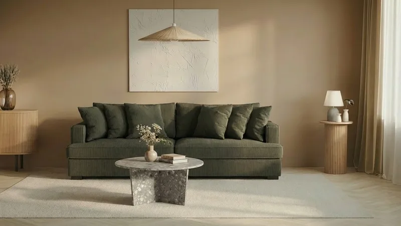 Rossita 4-sits Djup Soffa i Manchester - Mörkgrön - Möbler - Soffa - 4 sits soffa