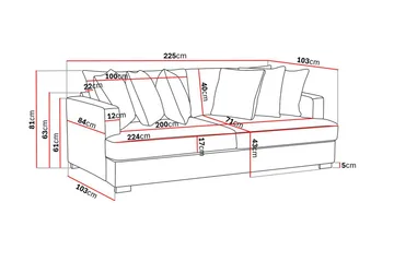 Rossita 4-sits Djup Soffa i Manchester - Mörkgrön - Möbler - Soffa - 4 sits soffa