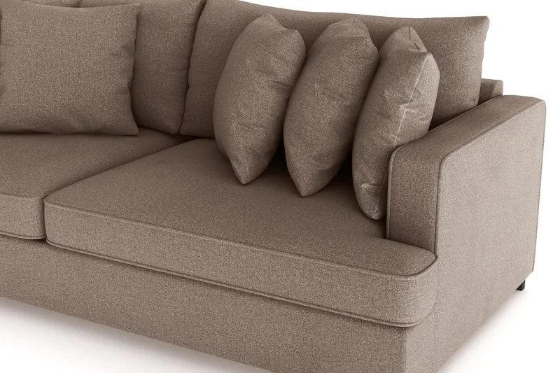 Rossita 4-sits Djup Soffa i Tyg - Brun - Möbler - Soffa - 4 sits soffa