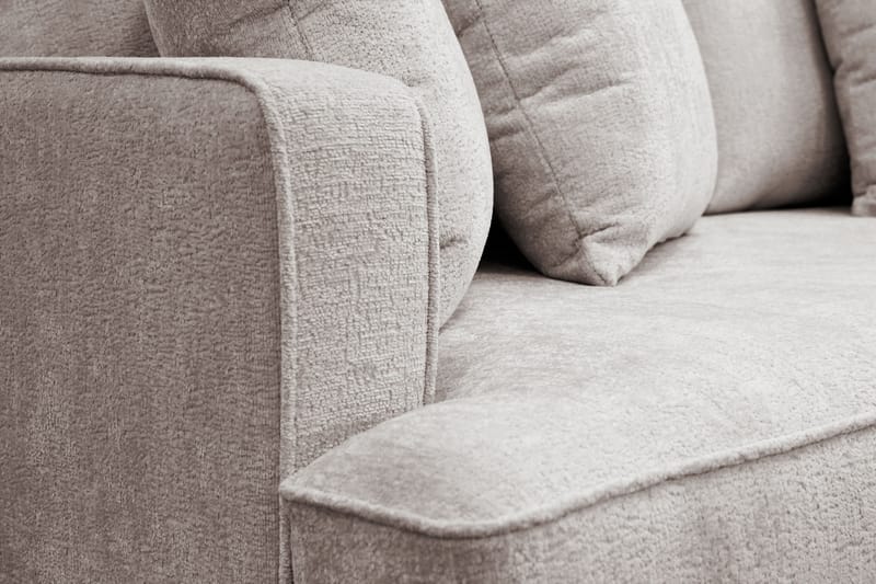 Rossita 4-sits Högervänd L-formad Djup Schäslongsoffa i Chenille - Grå / Brun - Möbler - Soffa - Divansoffor & schäslongsoffa
