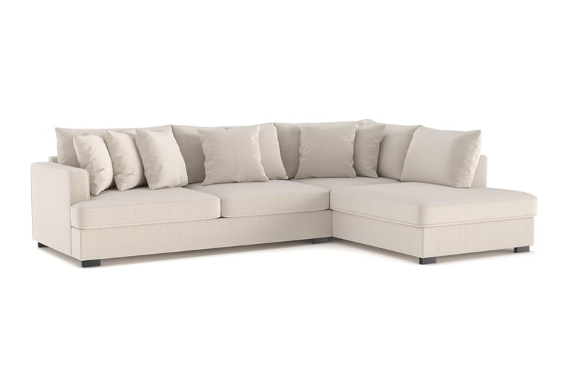 Rossita 4-sits Högervänd L-formad Djup Schäslongsoffa i Manchester - Beige - Möbler - Soffa - Divansoffor & schäslongsoffa