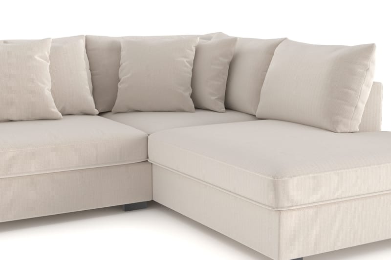 Rossita 4-sits Högervänd L-formad Djup Schäslongsoffa i Manchester - Beige - Möbler - Soffa - Divansoffor & schäslongsoffa