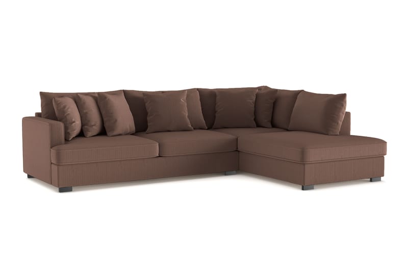 Rossita 4-sits Högervänd L-formad Djup Schäslongsoffa i Manchester - Brun - Möbler - Soffa - Divansoffor & schäslongsoffa