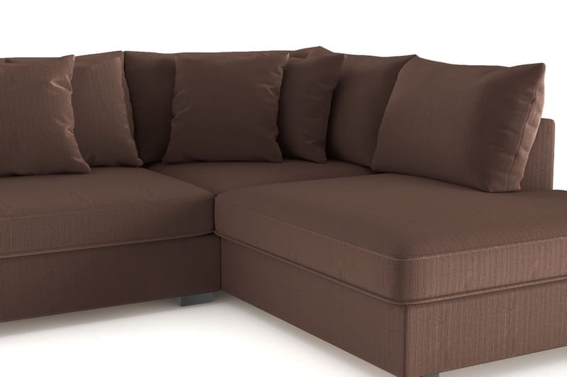 Rossita 4-sits Högervänd L-formad Djup Schäslongsoffa i Manchester - Brun - Möbler - Soffa - Divansoffor & schäslongsoffa