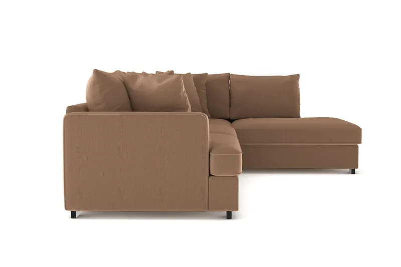 Rossita 4-sits Högervänd L-formad Djup Schäslongsoffa i Manchester - Brun - Möbler - Soffa - Divansoffor & schäslongsoffa