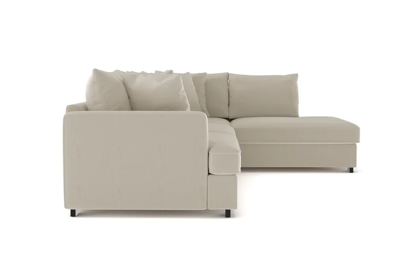 Rossita 4-sits Högervänd L-formad Djup Schäslongsoffa i Manchester - Greige - Möbler - Soffa - Divansoffor & schäslongsoffa