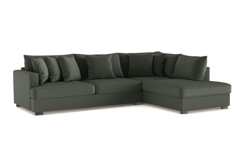 Rossita 4-sits Högervänd L-formad Djup Schäslongsoffa i Manchester - Mörkgrön - Möbler - Soffa - Divansoffor & schäslongsoffa