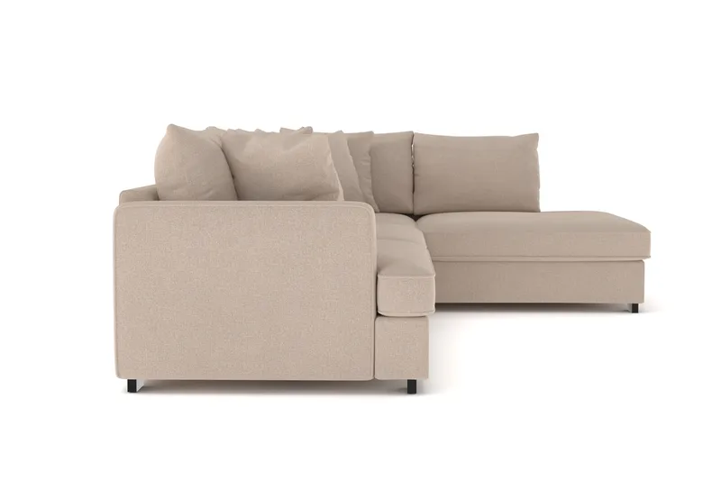 Rossita 4-sits Högervänd L-formad Djup Schäslongsoffa i Tyg - Beige - Möbler - Soffa - Divansoffor & schäslongsoffa