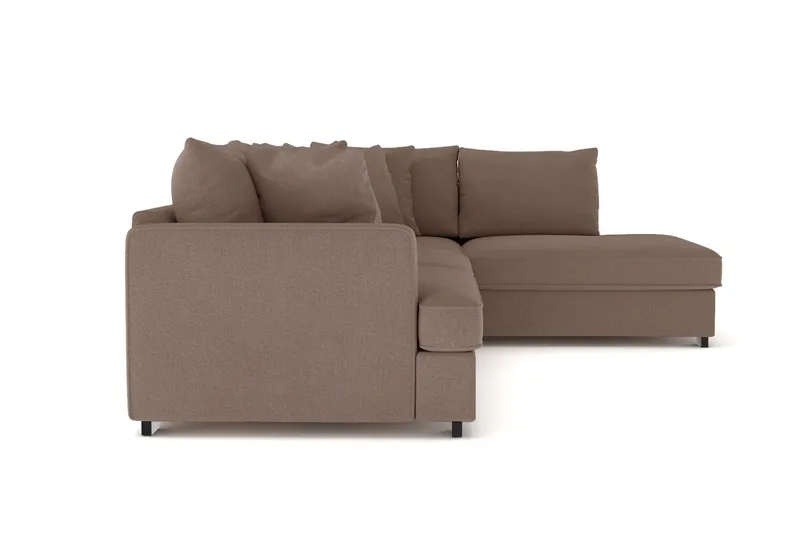 Rossita 4-sits Högervänd L-formad Djup Schäslongsoffa i Tyg - Brun - Möbler - Soffa - Divansoffor & schäslongsoffa