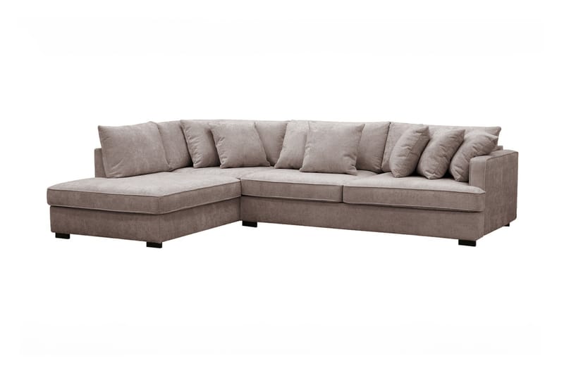 Rossita 4-sits Vänstervänd L-formad Djup Schäslongsoffa i Chenille - Grå / Brun - Möbler - Soffa - Divansoffor & schäslongsoffa