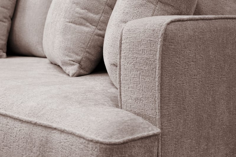 Rossita 4-sits Vänstervänd L-formad Djup Schäslongsoffa i Chenille - Grå / Brun - Möbler - Soffa - Divansoffor & schäslongsoffa
