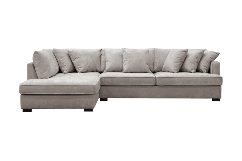 Rossita 4-sits Vänstervänd L-formad Djup Schäslongsoffa i Chenille - Grå / Brun - Möbler - Soffa - Divansoffor & schäslongsoffa