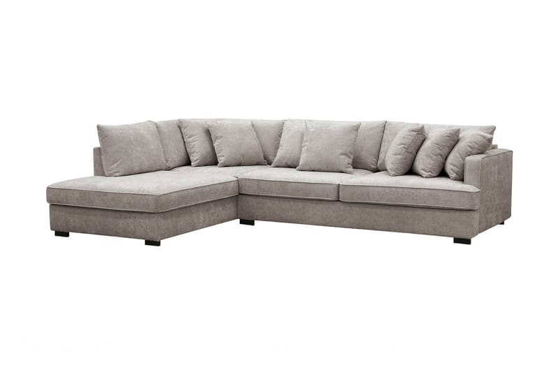 Rossita 4-sits Vänstervänd L-formad Djup Schäslongsoffa i Chenille - Grå / Brun - Möbler - Soffa - Divansoffor & schäslongsoffa