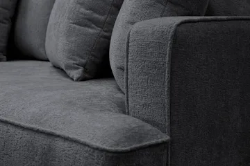Rossita 4-sits Vänstervänd L-formad Djup Schäslongsoffa i Chenille - Svart - Möbler - Soffa - Divansoffor & schäslongsoffa