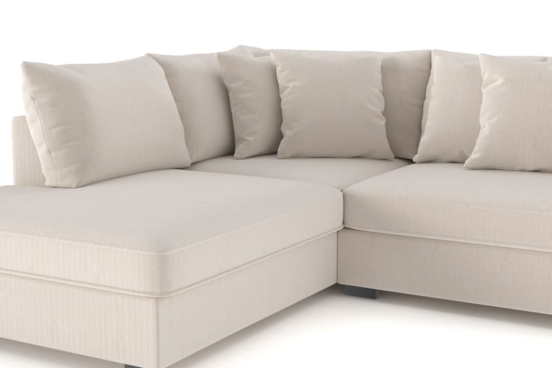 Rossita 4-sits Vänstervänd L-formad Djup Schäslongsoffa i Manchester - Beige - Möbler - Soffa - Divansoffor & schäslongsoffa