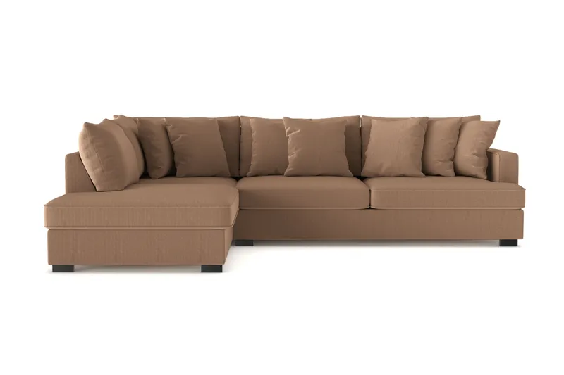 Rossita 4-sits Vänstervänd L-formad Djup Schäslongsoffa i Manchester - Brun - Möbler - Soffa - Divansoffor & schäslongsoffa