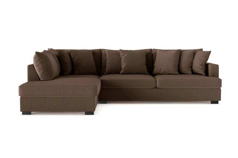 Rossita 4-sits Vänstervänd L-formad Djup Schäslongsoffa i Manchester - Brun - Möbler - Soffa - Divansoffor & schäslongsoffa