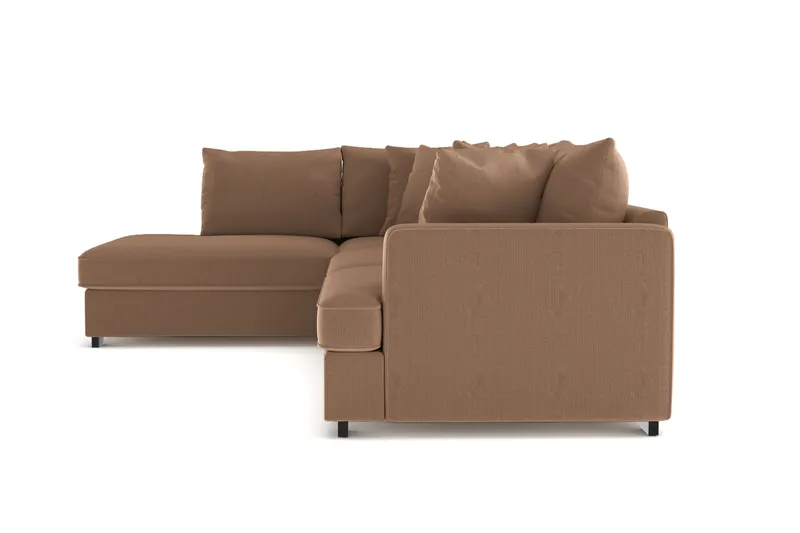 Rossita 4-sits Vänstervänd L-formad Djup Schäslongsoffa i Manchester - Brun - Möbler - Soffa - Divansoffor & schäslongsoffa