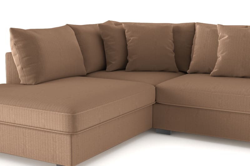 Rossita 4-sits Vänstervänd L-formad Djup Schäslongsoffa i Manchester - Brun - Möbler - Soffa - Divansoffor & schäslongsoffa