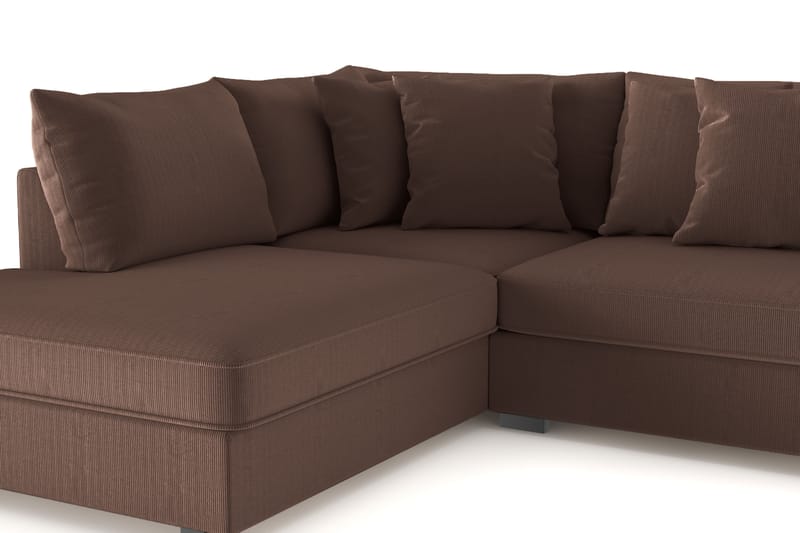 Rossita 4-sits Vänstervänd L-formad Djup Schäslongsoffa i Manchester - Brun - Möbler - Soffa - Divansoffor & schäslongsoffa
