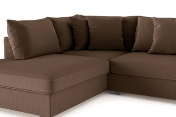 Rossita 4-sits Vänstervänd L-formad Djup Schäslongsoffa i Manchester - Brun - Möbler - Soffa - Divansoffor & schäslongsoffa