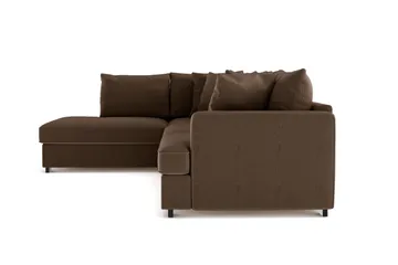 Rossita 4-sits Vänstervänd L-formad Djup Schäslongsoffa i Manchester - Brun - Möbler - Soffa - Divansoffor & schäslongsoffa