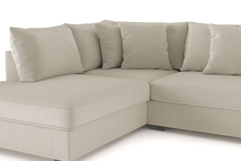 Rossita 4-sits Vänstervänd L-formad Djup Schäslongsoffa i Manchester - Greige - Möbler - Soffa - Divansoffor & schäslongsoffa