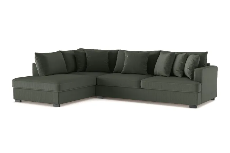 Rossita 4-sits Vänstervänd L-formad Djup Schäslongsoffa i Manchester - Mörkgrön - Möbler - Soffa - Divansoffor & schäslongsoffa