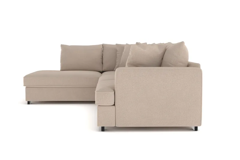 Rossita 4-sits Vänstervänd L-formad Djup Schäslongsoffa i Tyg - Beige - Möbler - Soffa - Divansoffor & schäslongsoffa