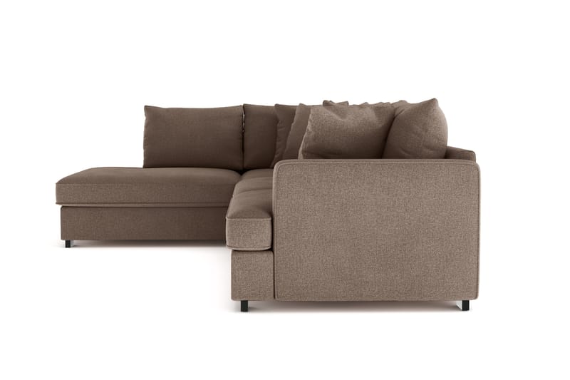 Rossita 4-sits Vänstervänd L-formad Djup Schäslongsoffa i Tyg - Brun - Möbler - Soffa - Divansoffor & schäslongsoffa